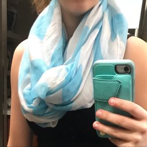 Blue and White Infinity Scarf